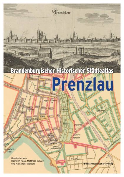 Alte Stadtansicht und Stadtplan - Cover des Städteatlas von Prenzlau
